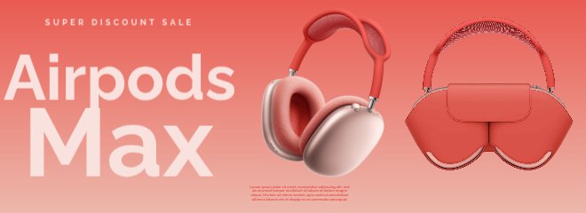 Pink Gradient Headset Ads Poster (1) - Made with PosterMyWall